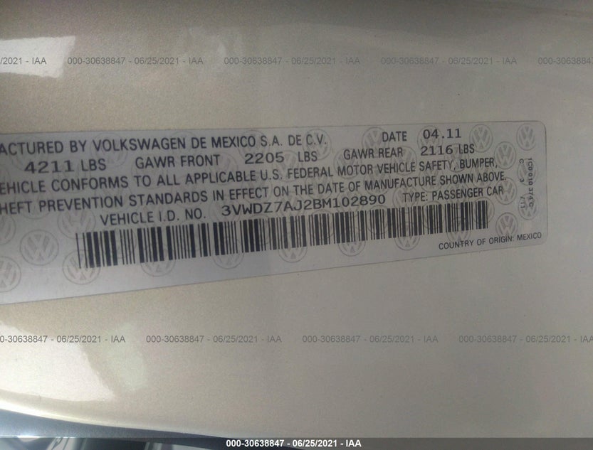 3VWDZ7AJ2BM102890