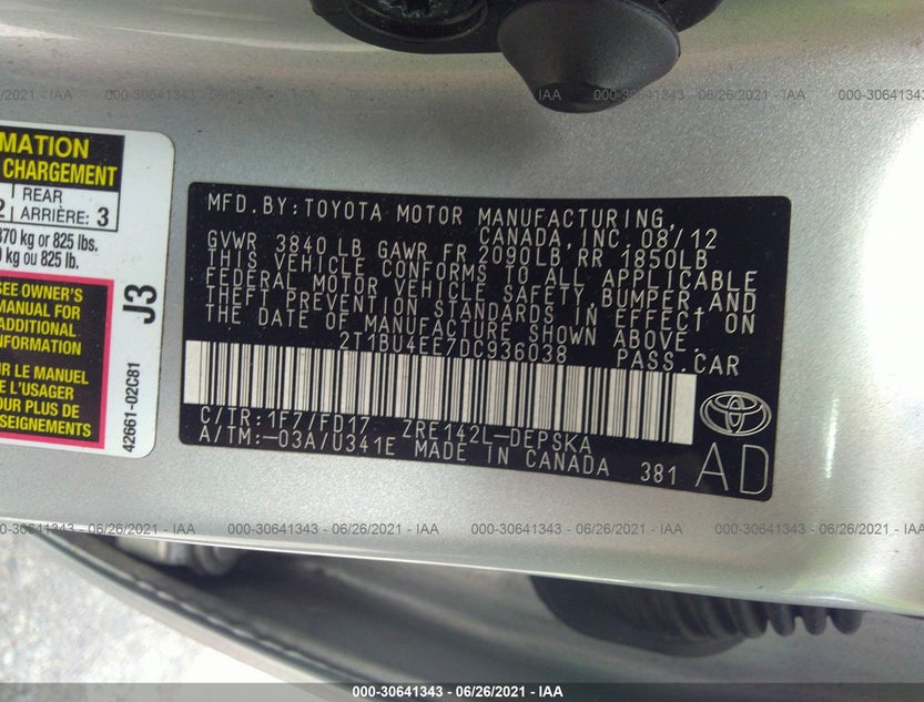 2T1BU4EE7DC936038