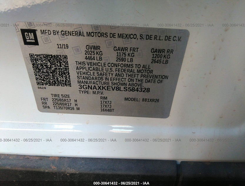 3GNAXKEV8LS584328