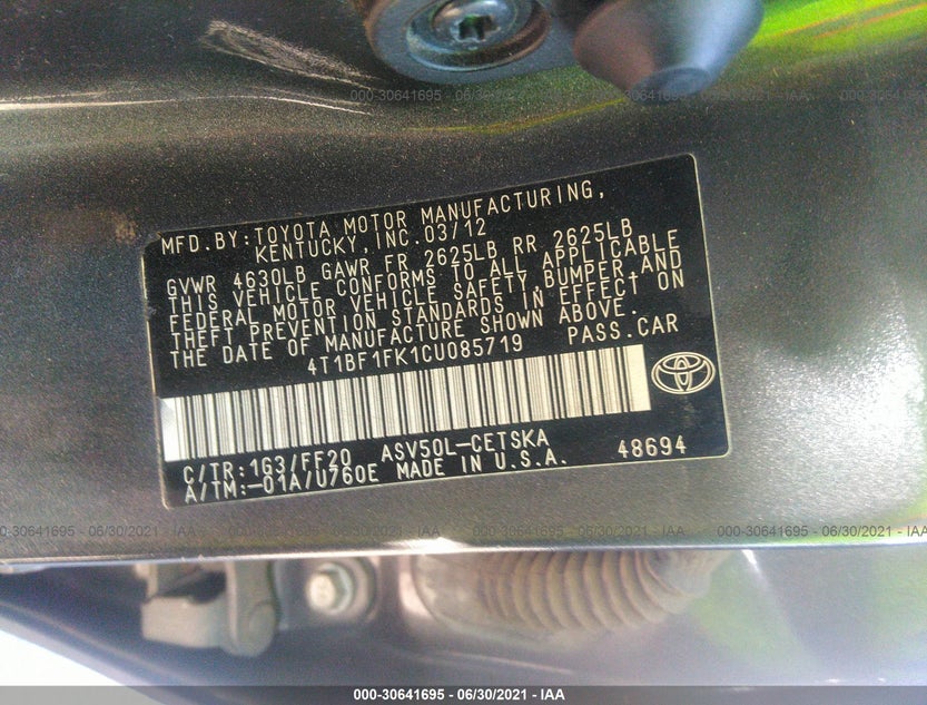4T1BF1FK1CU085719
