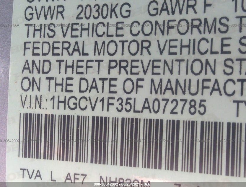 1HGCV1F35LA072785