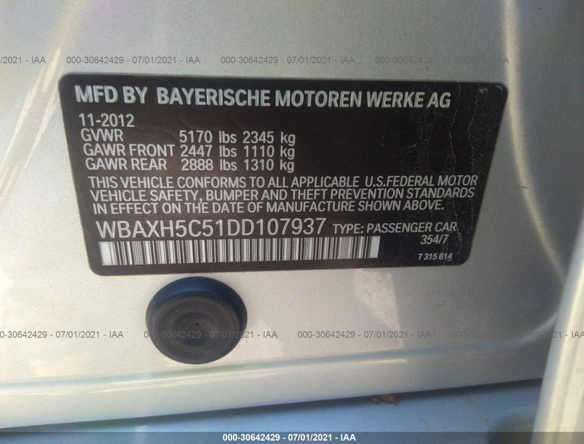 WBAXH5C51DD107937