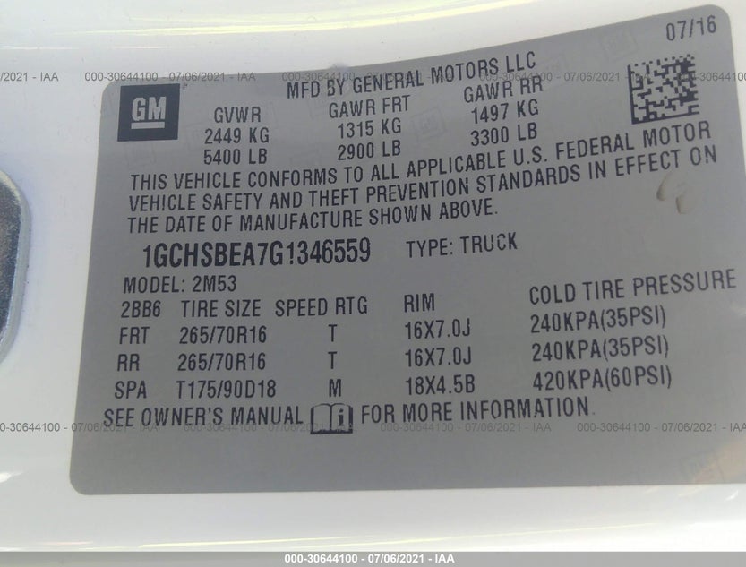 1GCHSBEA7G1346559