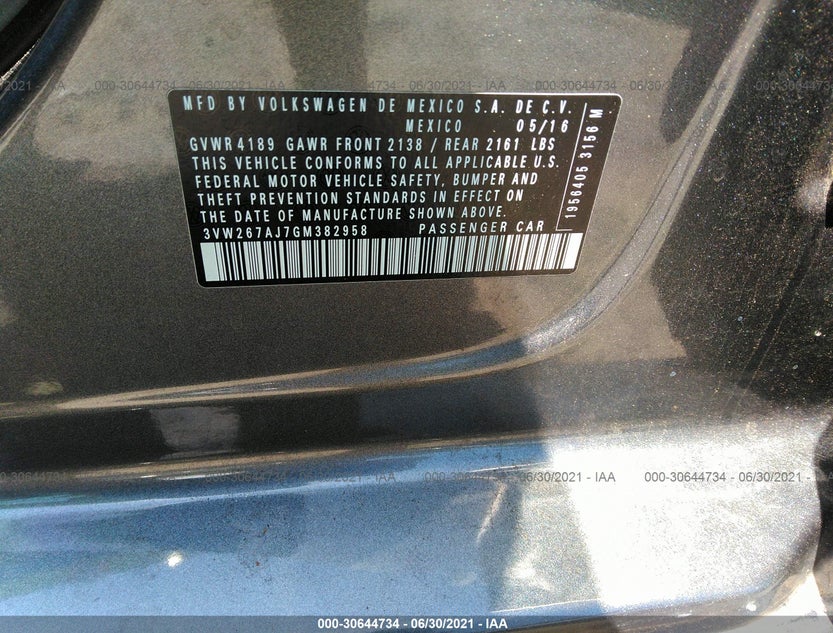 3VW267AJ7GM382958