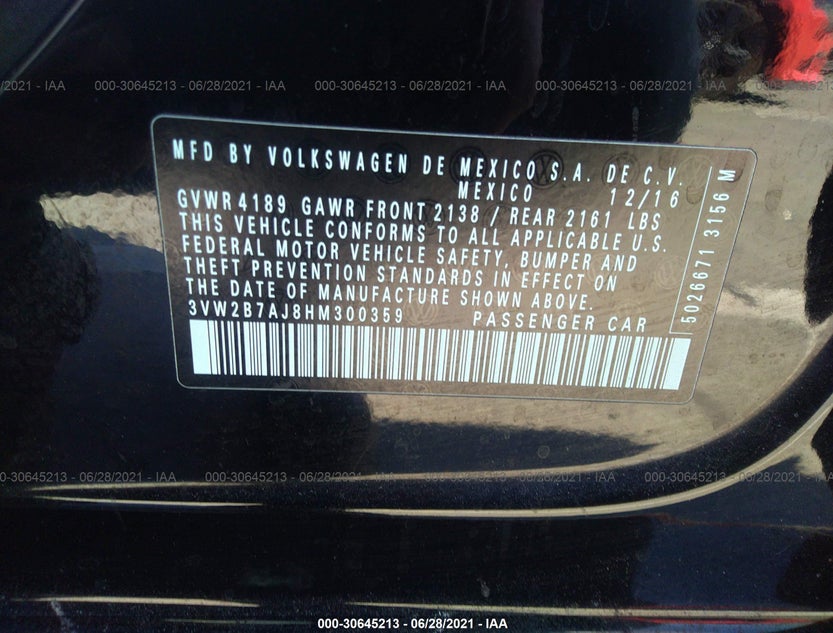 3VW2B7AJ8HM300359
