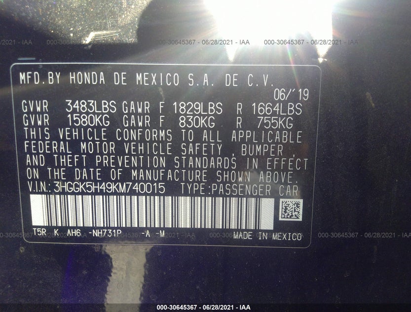 3HGGK5H49KM740015