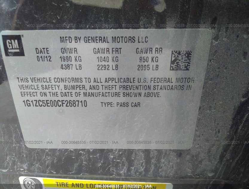 1G1ZC5E00CF268710