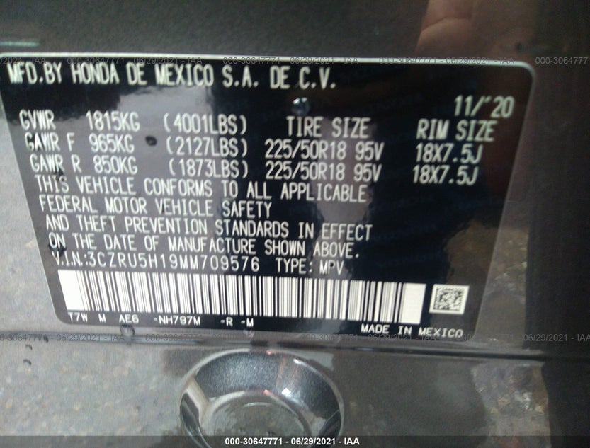 3CZRU5H19MM709576