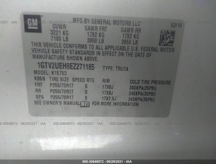 1GTV2UEH8EZ271185