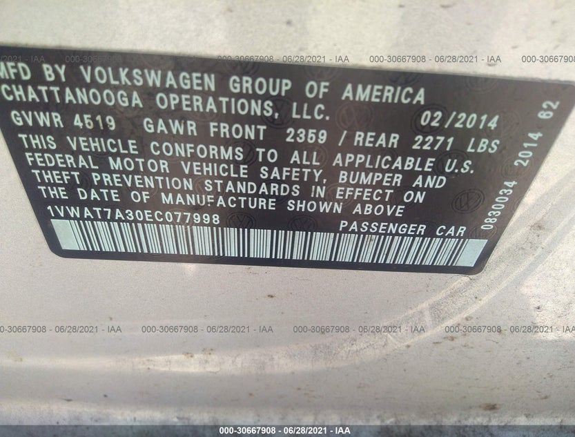 1VWAT7A30EC077998
