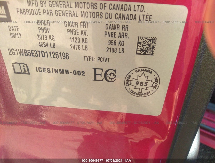 2G1WB5E37D1126198
