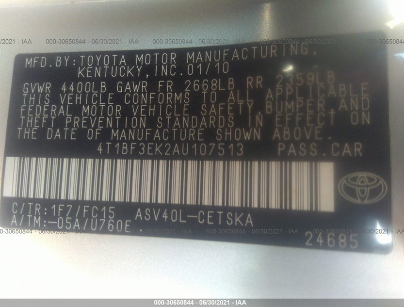 4T1BF3EK2AU107513