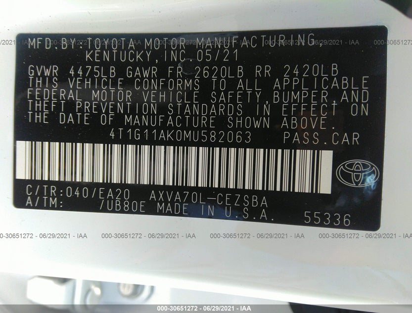4T1G11AK0MU582063