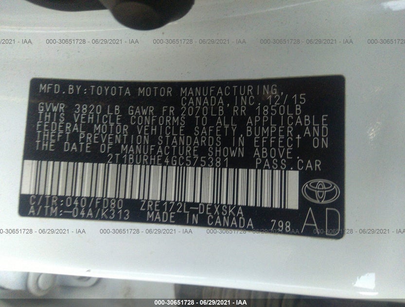 2T1BURHE4GC575381