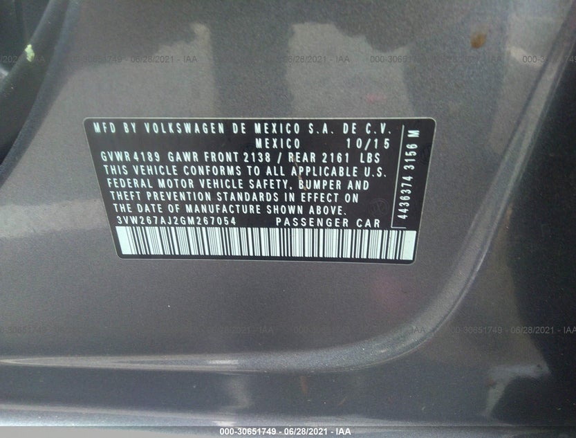 3VW267AJ2GM267054