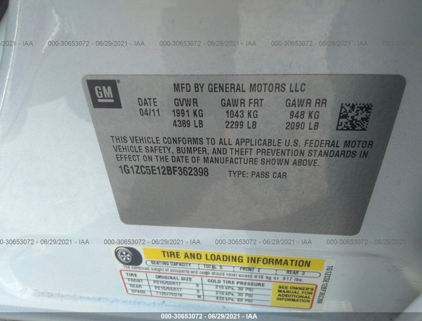 1G1ZC5E12BF362398