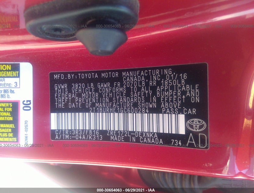 2T1BURHE1GC600284