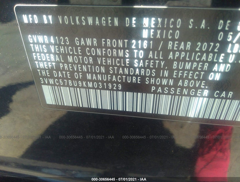 3VWC57BU9KM031929