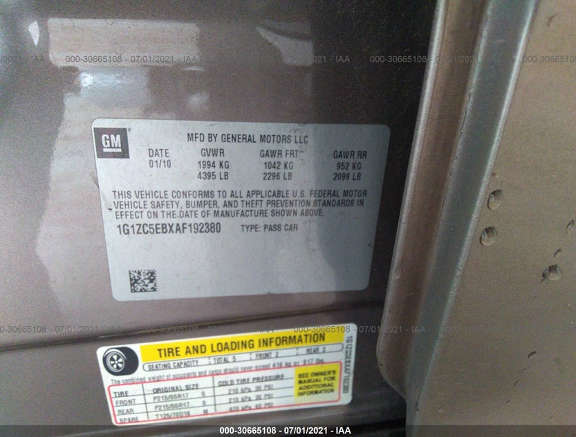 1G1ZC5EBXAF192380