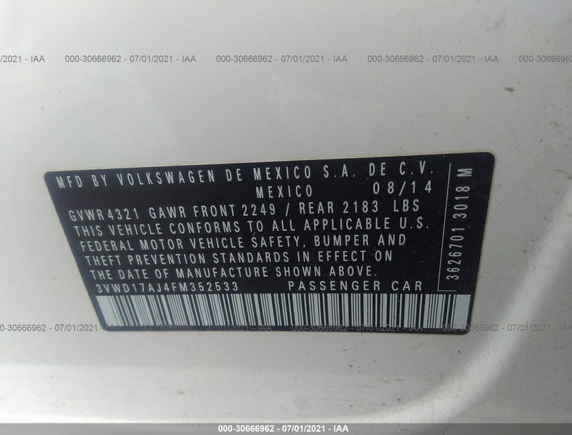 3VWD17AJ4FM352533