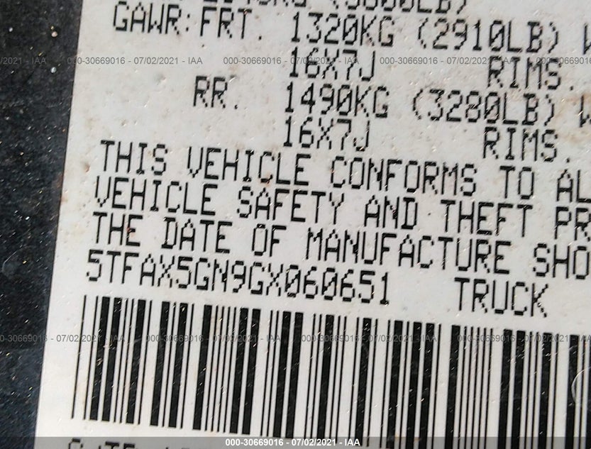 5TFAX5GN9GX060651