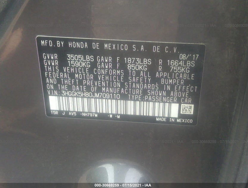 3HGGK5H80JM709110
