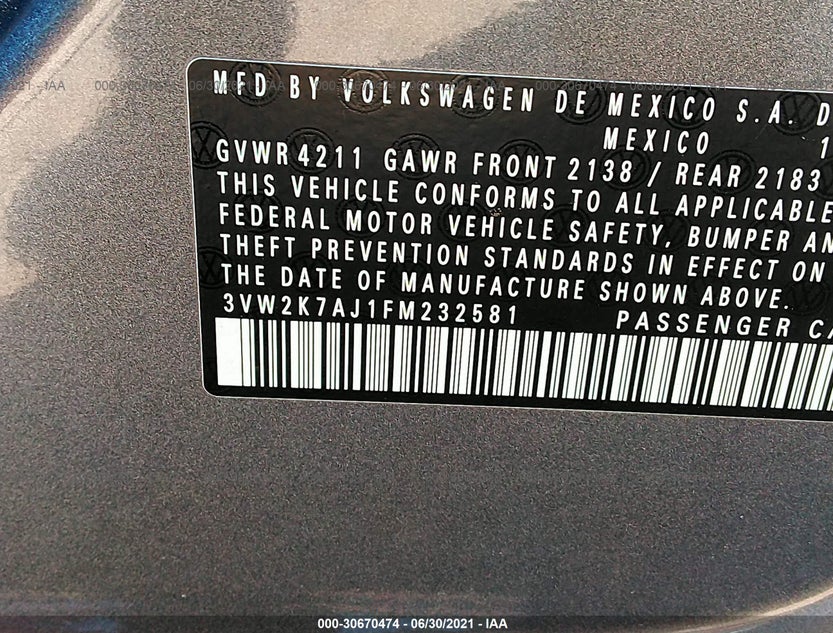 3VW2K7AJ1FM232581