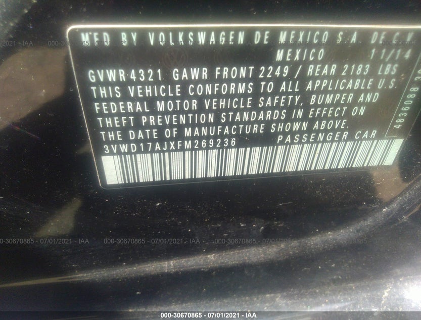 3VWD17AJXFM269236