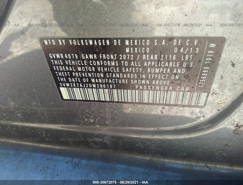 3VW2K7AJ2DM296187