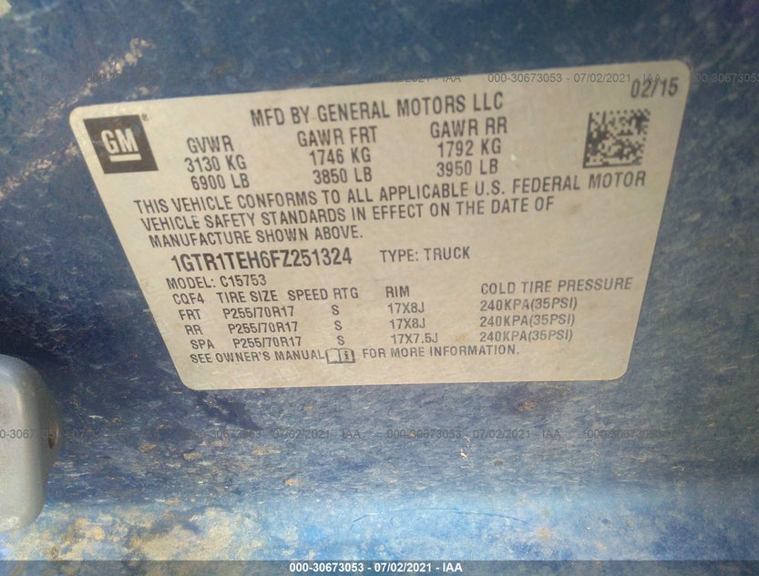 1GTR1TEH6FZ251324