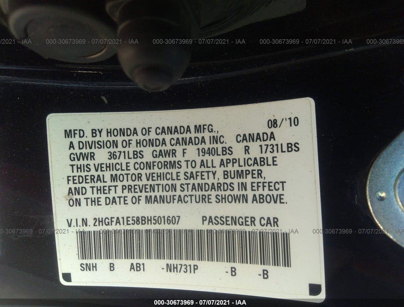 2HGFA1E58BH501607