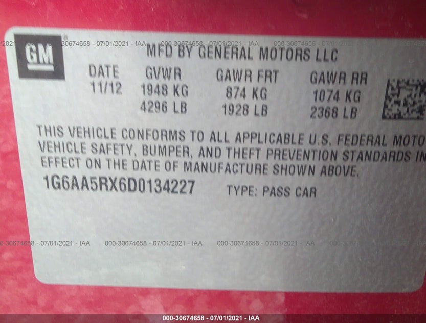 1G6AA5RX6D0134227