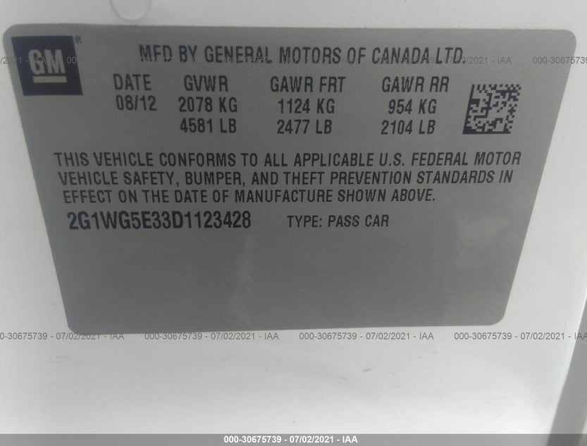 2G1WG5E33D1123428