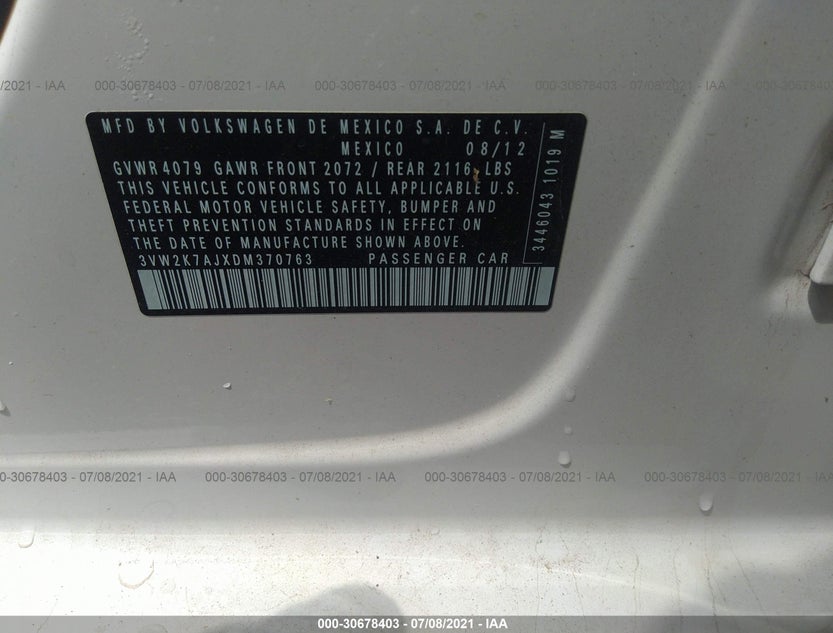 3VW2K7AJXDM370763