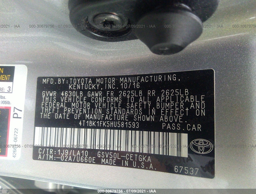 4T1BK1FK5HU581593