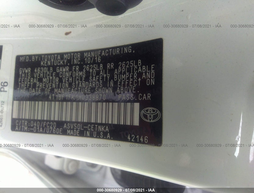 4T1BF1FK1HU338870