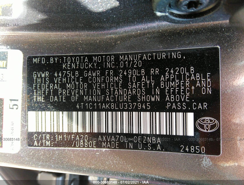 4T1C11AK8LU337945