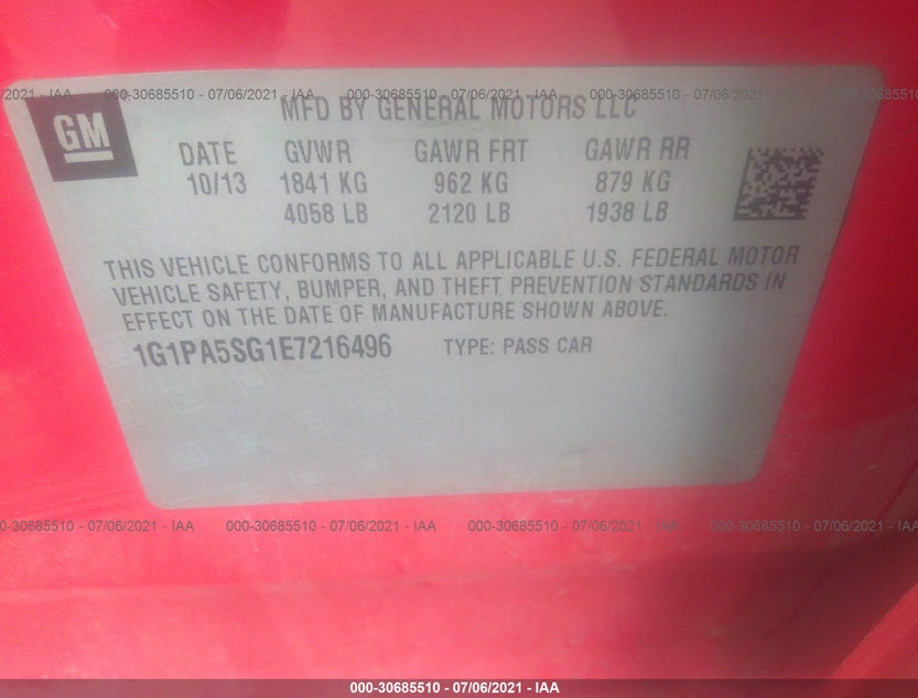 1G1PA5SG1E7216496