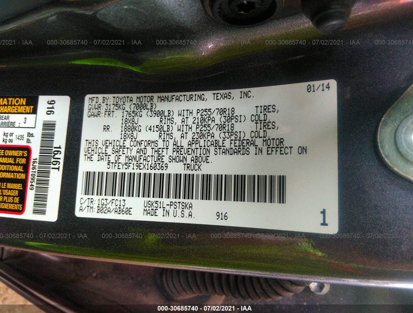 5TFEY5F19EX160369