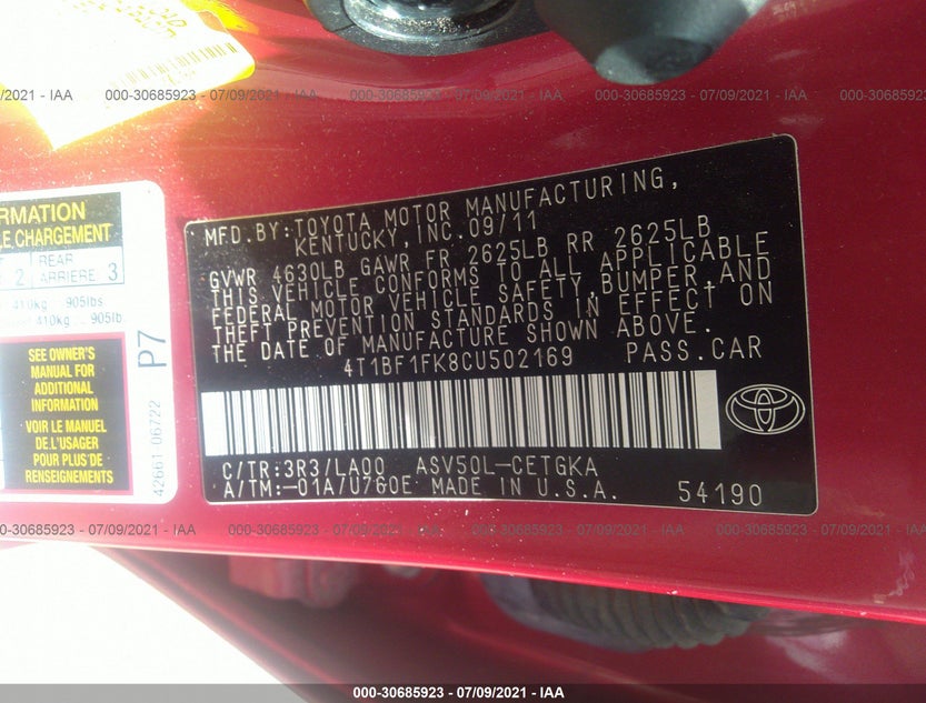 4T1BF1FK8CU502169