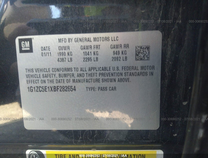1G1ZC5E1XBF282654