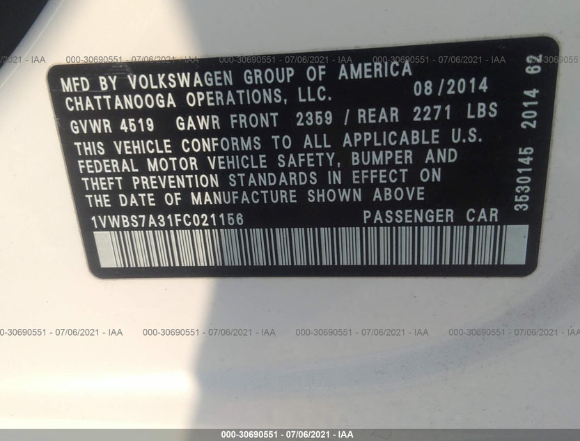 1VWBS7A31FC021156
