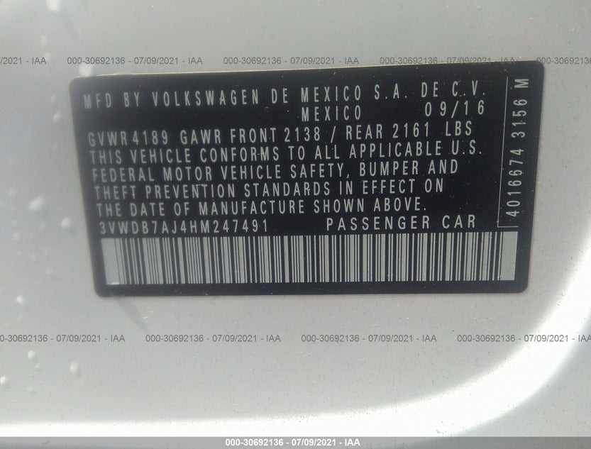 3VWDB7AJ4HM247491