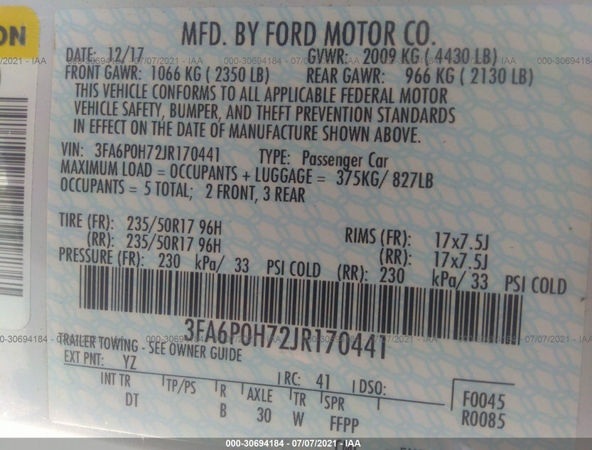 3FA6P0H72JR170441