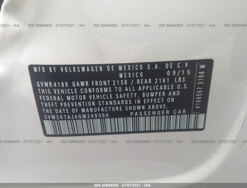 3VW267AJ4GM249350