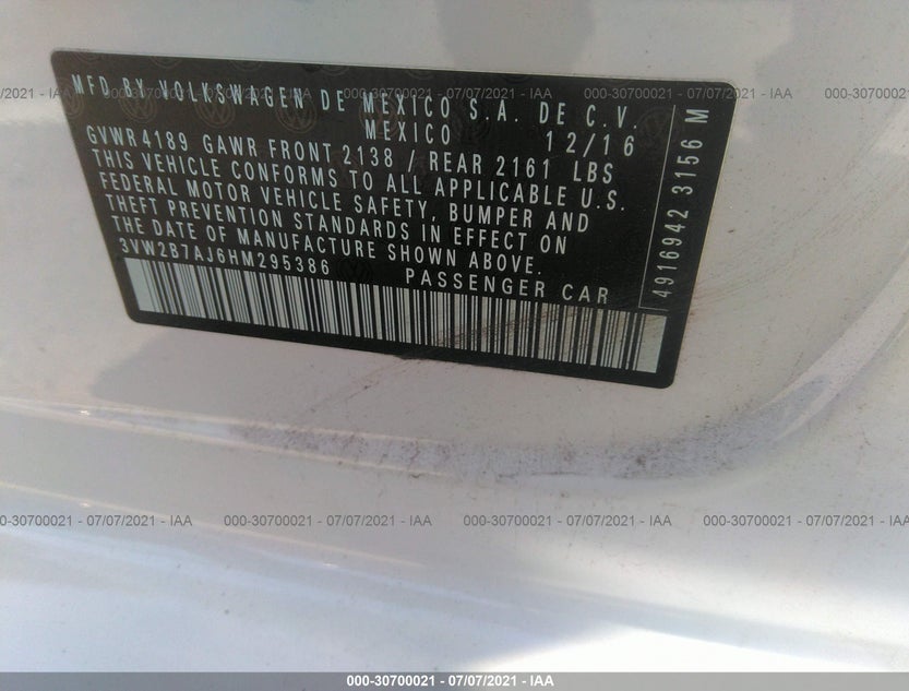 3VW2B7AJ6HM295386