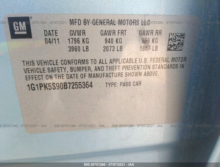 1G1PK5S90B7255364