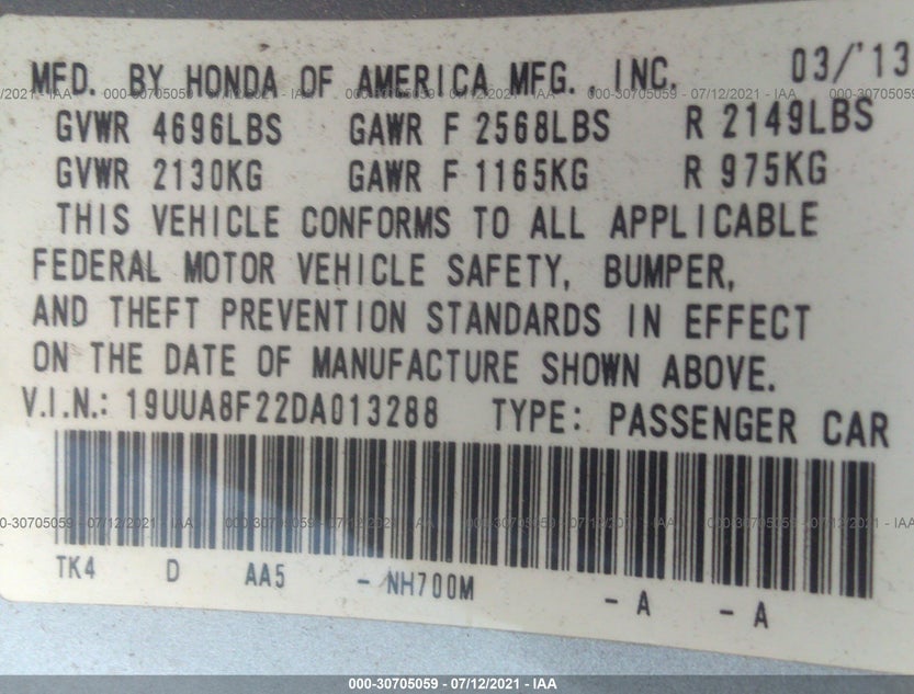 19UUA8F22DA013288