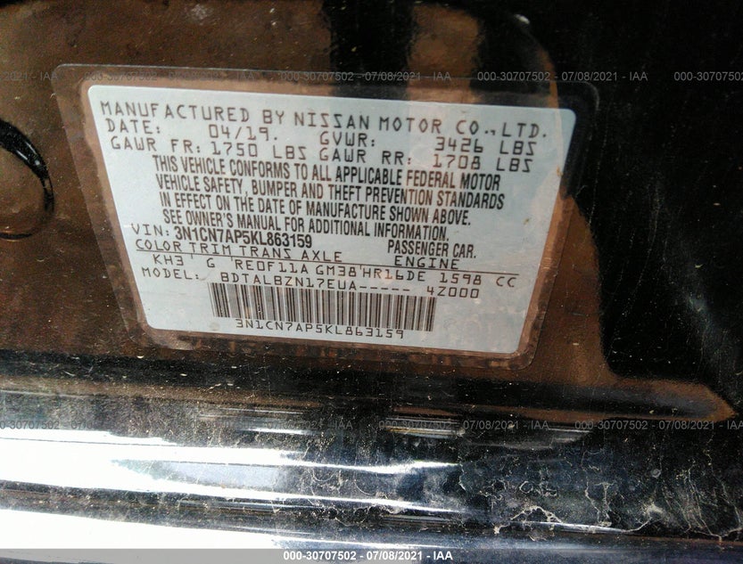 3N1CN7AP5KL863159