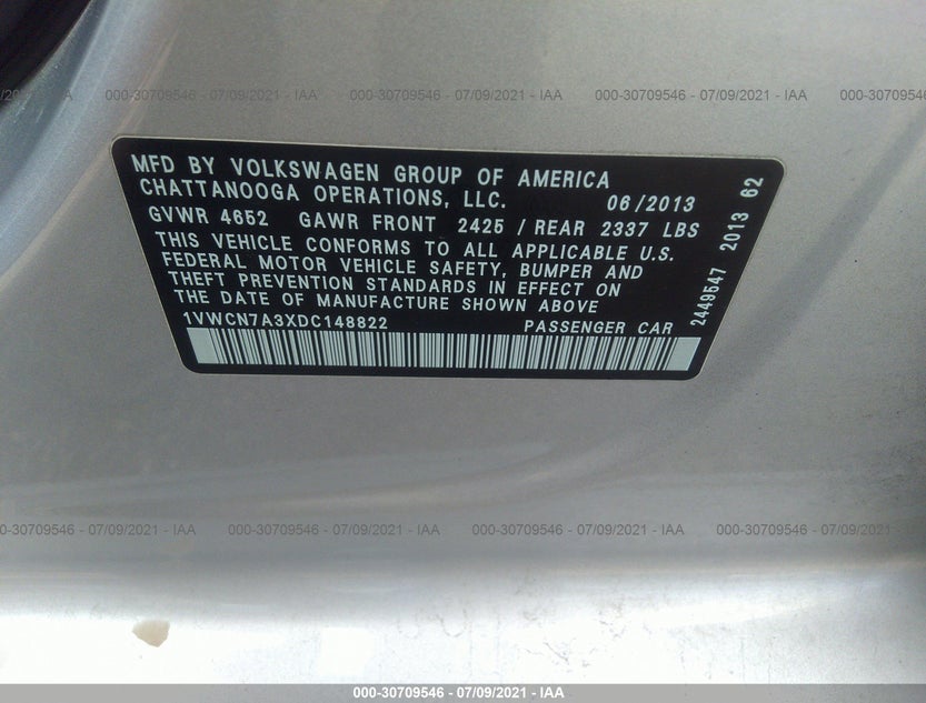 1VWCN7A3XDC148822